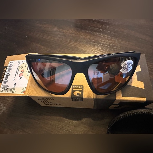 NWT COSTA DEL MAR Fergi XL Coper Silver Mirror Polarized Sunglasses - Picture 2 of 5